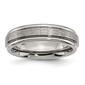 Mens Endless Affection(tm) 6mm Titanium Grooved Edge Satin Band - image 1