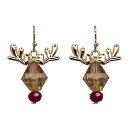 Beaded Reindeer Antlers Drop Earrings