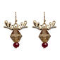 Beaded Reindeer Antlers Drop Earrings - image 1