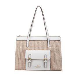 London Fog Clematis Straw Tote
