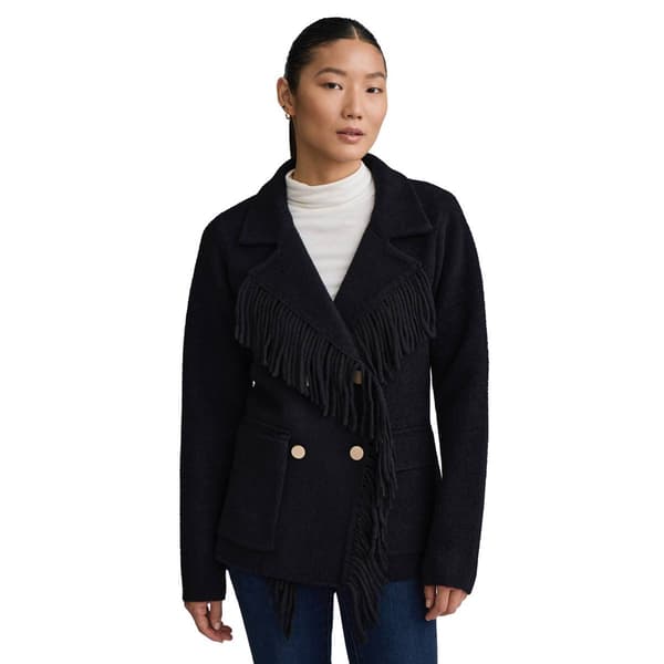 Womens NVLT Short Double Breasted Fringe Coatigan