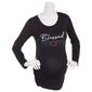 Womens Due Time Long Sleeve Blessed Mama Slogan Maternity Top - image 1