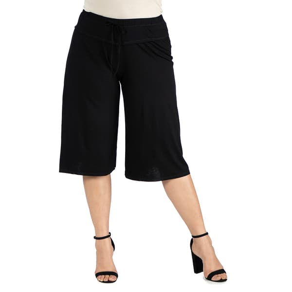 Plus Size 24/7 Comfort Apparel Drawstring Gaucho Pants - image 
