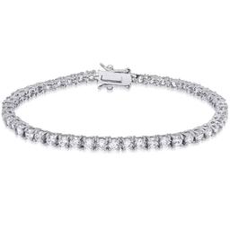 Gianni Argento Lab Grown White Sapphire Round Tennis Bracelet