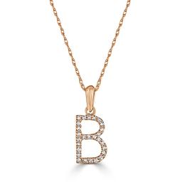 Diamond Classics(tm) 14kt. Rose Gold Initial B Letter Necklace