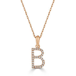 Diamond Classics&#40;tm&#41; 14kt. Rose Gold Initial B Letter Necklace