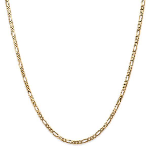 Unisex Gold Classics&#40;tm&#41; 3.0mm. 14k Gold Flat Figaro Chain Necklace - image 