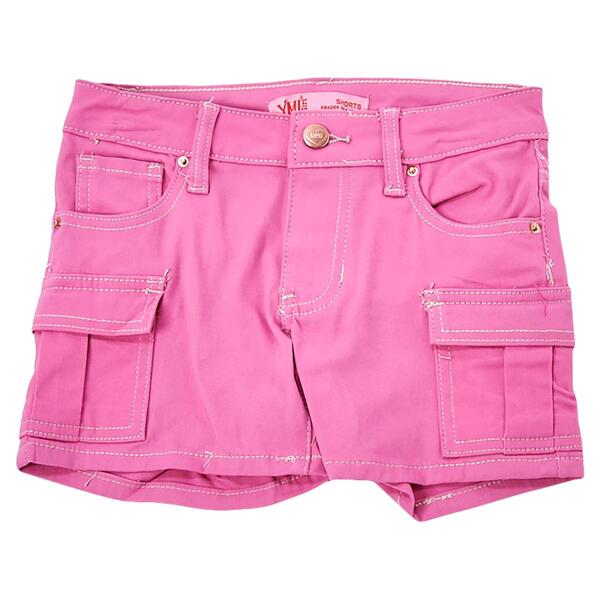 Girls &#40;7-16&#41; YMI&#40;R&#41; 5 Pocket Cargo Pocket Solid Twill Shorts - Pink - image 