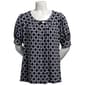 Petite Notations Short Sleeve Bar Neck Diamond Blouse - image 1