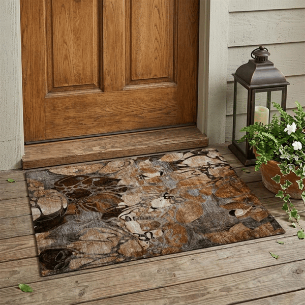 HomeRoots Chocolate Terracotta & Ivory Abstract Accent Rug - image 