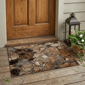HomeRoots Chocolate Terracotta & Ivory Abstract Accent Rug - image 1