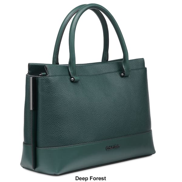 Calvin Klein Bianca Solid Satchel w/ Snap Closure