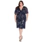 Plus Size R&M Richards Flutter Sleeve Sequin Floral Shift Dress - image 1