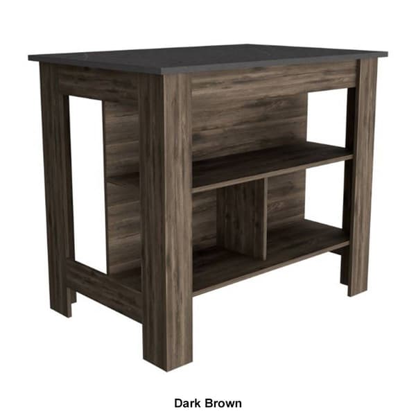 FM FURNITURE Brooklyn Onyx Top Kitchen Island