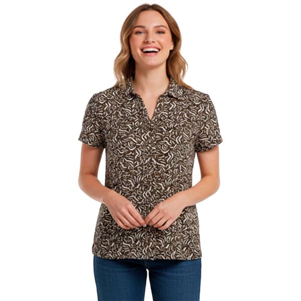 Petite Hasting & Smith Short Sleeve Abstract Crinkle Blouse - image 