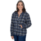 Petite Alfred Dunner Tuscany Denim Trim Plaid Eyelash Jacket - image 3