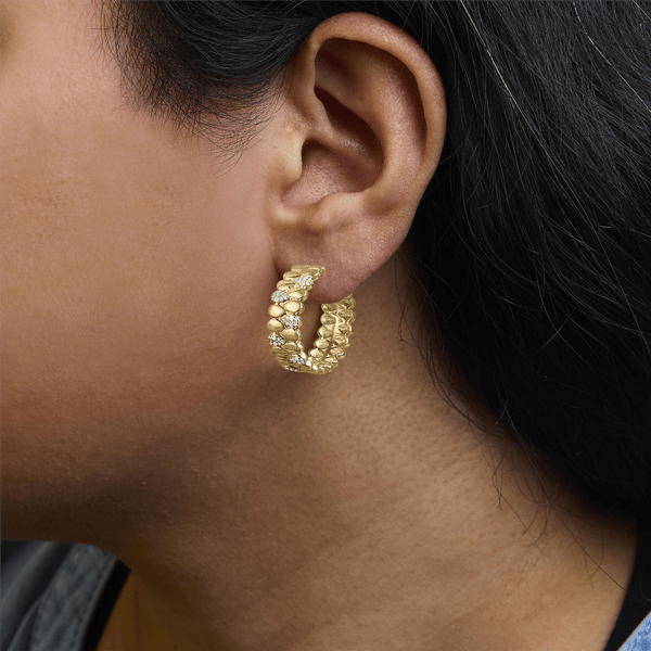 Haus of Brilliance 3/8ctw. Diamond Pave Pear Link J-Hoop Earrings