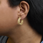 Haus of Brilliance 3/8ctw. Diamond Pave Pear Link J-Hoop Earrings - image 4