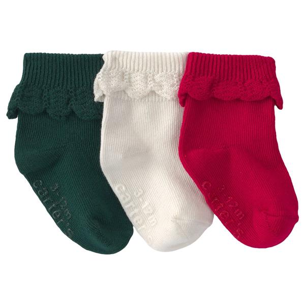 Baby Girl (NB-24M) Carter''s(R) Christmas Foldover Ruffle Booties - image 