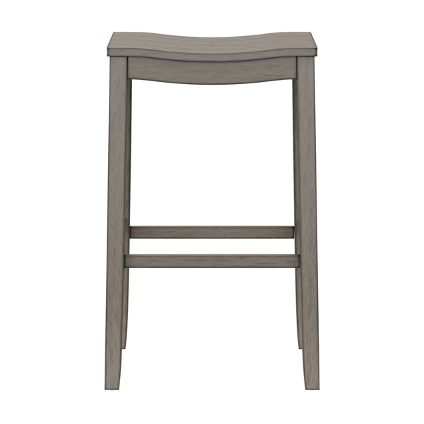 HH2 Home Fiddler Grey Backless Bar Height Stool with Saddle Seat