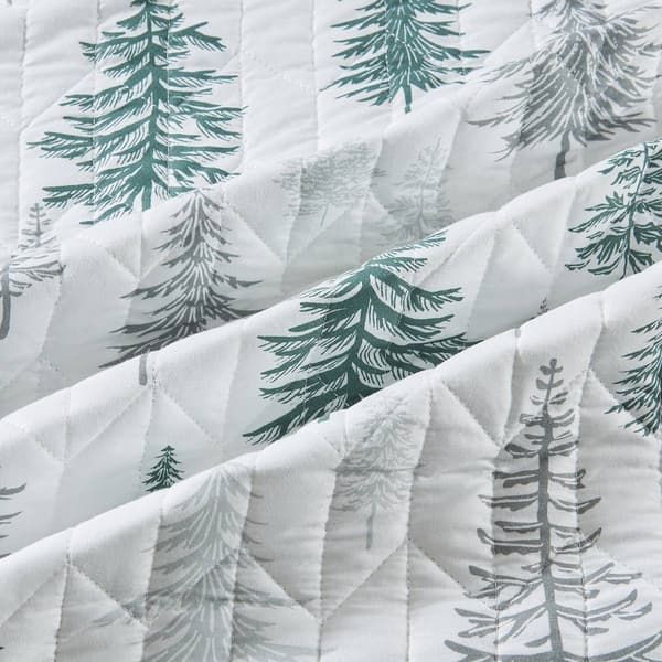 FreshFolds Matthew 3pc. Reversible Trees & Striped Quilt Set