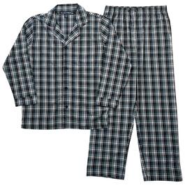 Mens Preswick & Moore Plaid Woven Pajama Set - Black/White