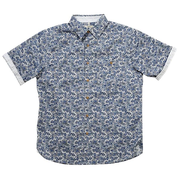 Mens Campia Short Sleeve Floral Paisley Button Down Shirt - image 
