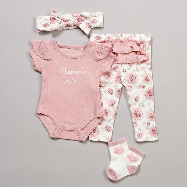 Baby Girl (NB-9M) Baby Essentials 4pc. Mama''s Bestie Bodysuit Set - image 