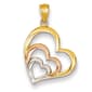 Gold Classics&#40;tm&#41; 14kt. Tri-Color Rhodium Hearts Pendant - image 1