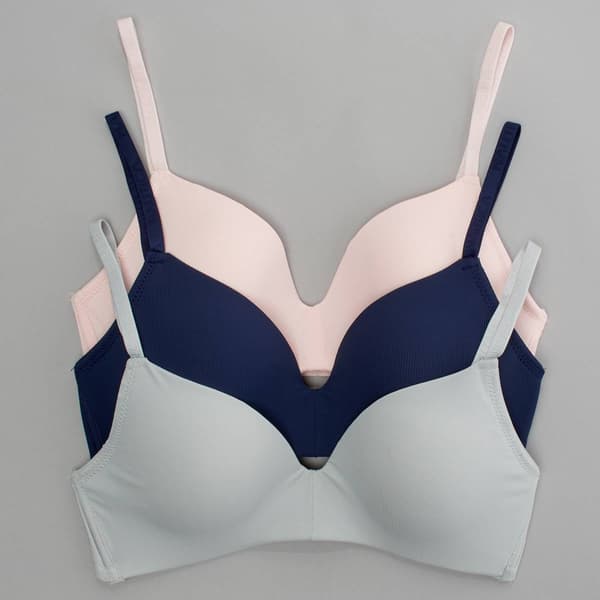 Womens Nautica 3pk. Micro Rib Wire Free Bras NT1636-3PKM