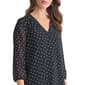 Womens Jones New York Kelly Long Sleeve V-Neck Dot Blouse - image 3