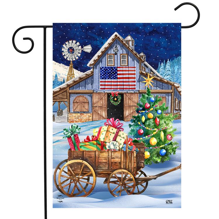 Briarwood Lane Holiday Barn Garden Flag