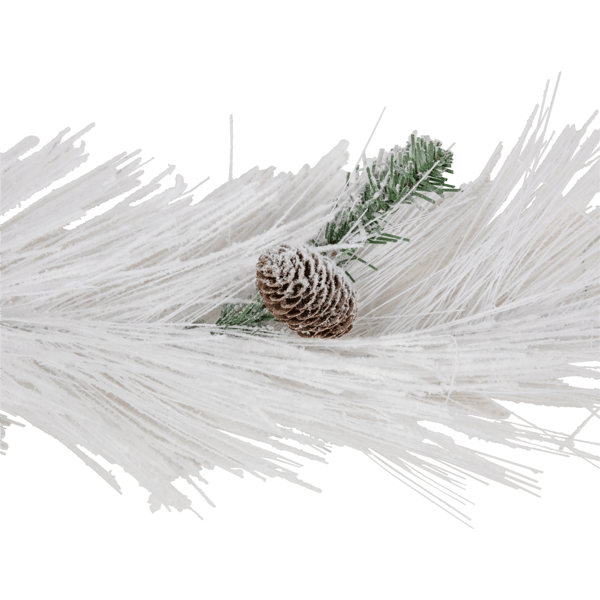 Northlight 6ft. White Flocked Christmas Garland with Pine Cones