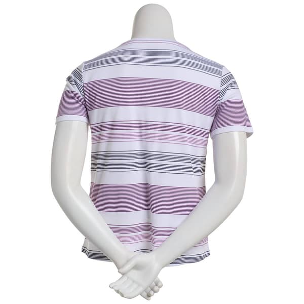 Petite Hasting & Smith Short Sleeve Striped Crew Neck Tee