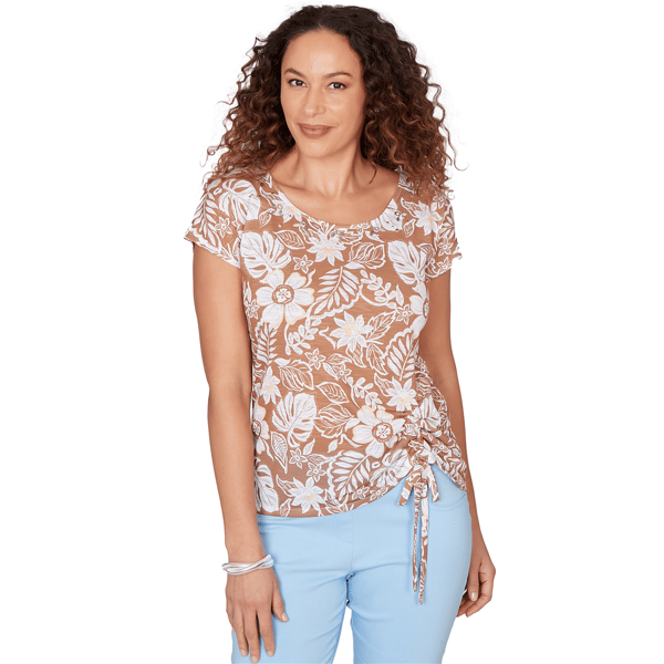 Womens Hears of Palm Cool & Collected Floral Embellished Tee - image 