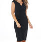Womens Connected Apparel Cap Sleeve Solid Wrap Dress Dress - image 3