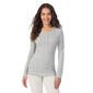 Womens Cuddl Duds(R) Cotton Pointelle Long Sleeve Henley Tee - image 1