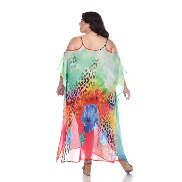 Plus Size White Mark Leopard Floral Caftan Dress