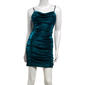 Juniors Emerald Sundae Cowl Neck Velour Sheath Dress - image 1