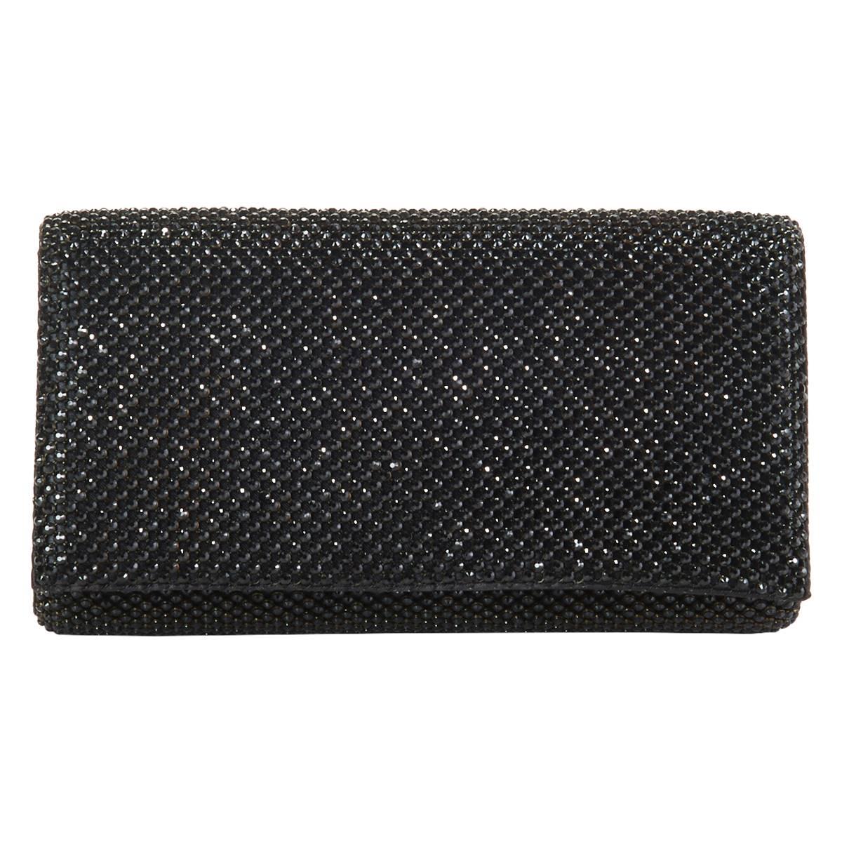Jessica McClintock Cassie Diamonte Flap Clutch Evening Bag
