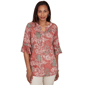 Womens Ruby Rd. Sedona Escape Tropical Burnout Henley Blouse - image 1