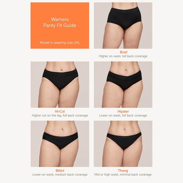 Womens Warners® 3pk Cotton High-Cut Lace Panties WRW263HC04