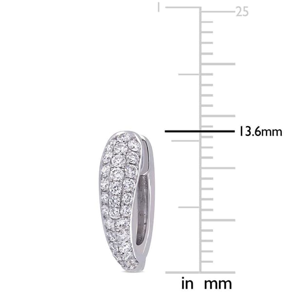 Sophia B 14kt. White Gold 1/2ct. Diamond Triple Row Hoop Earrings