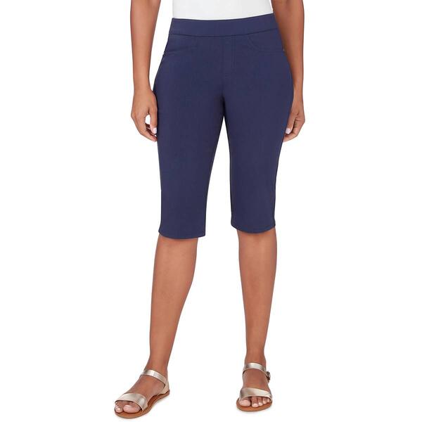 Womens Skye''s The Limit Coastal Blues Solid Skimmer Pants - image 