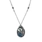 1928 Pewter Cat with Blue Enamel Fishbowl Beaded Necklace - image 1