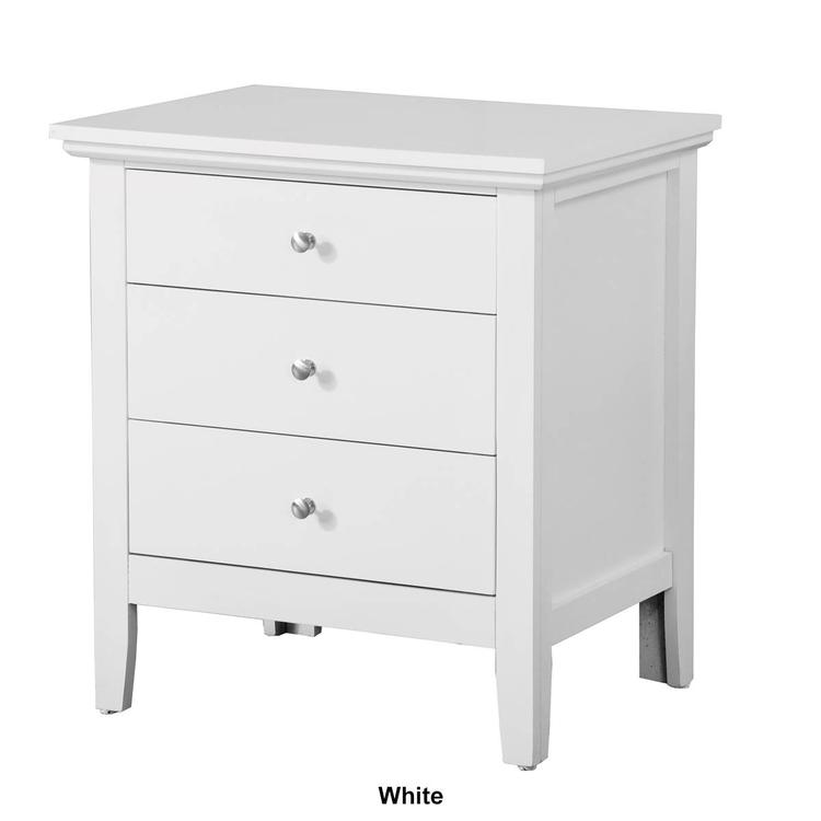 Passion Furniture Hammond 3-Drawer Nightstand