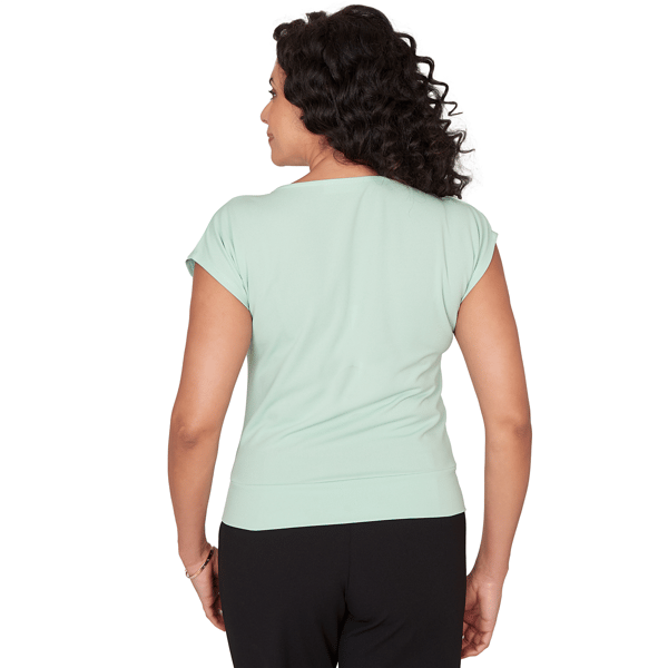 Womens Emaline Verde Grove I Cap Sleeve Keyhole Neck Blouse