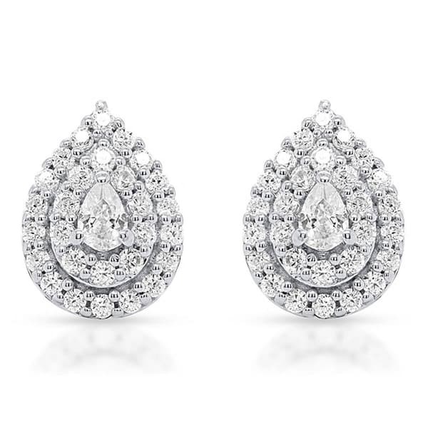 Nova Star(R) White Gold 1/2ctw. Lab Grown Diamond Pear Earrings - image 