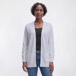 Womens 89th & Madison Ottoman Stripe Solid Cardigan