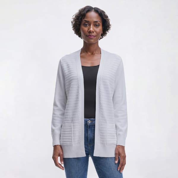 Womens 89th & Madison Ottoman Stripe Solid Cardigan